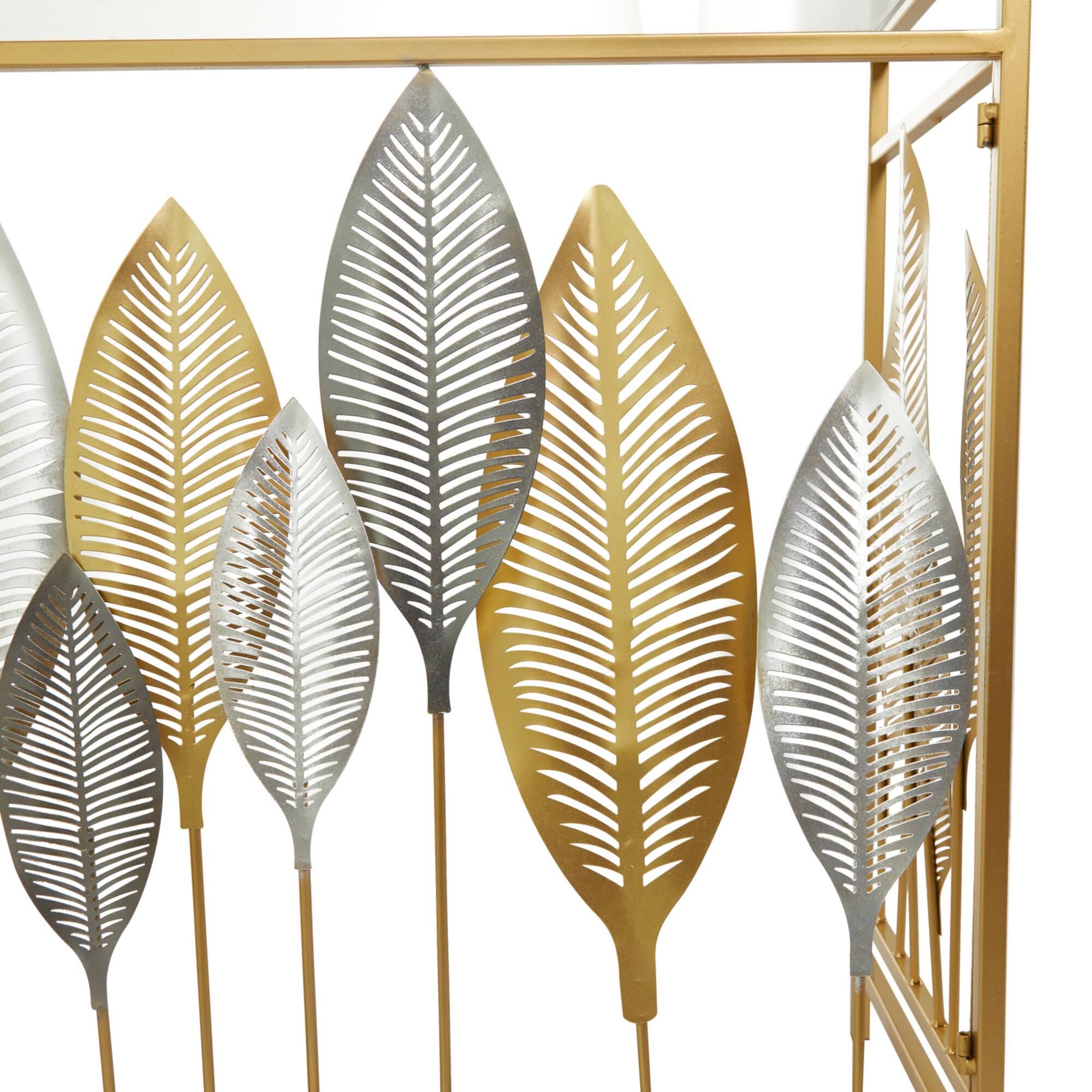 Gold Metal Contemporary Console Table, 30" x 44" x 16"